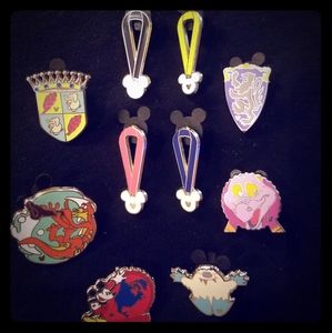 Lot of 10 Disney Trading Pins-Medals, shields&more
